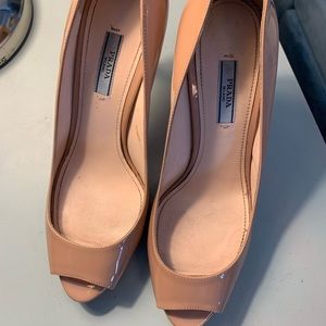 Prada peep toe pumps